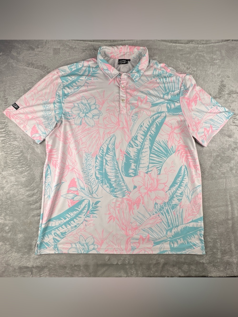 Sunday Swagger Polo Shirt Mens 2XL XXL Golf Performance Stretch Hawaiian Palm